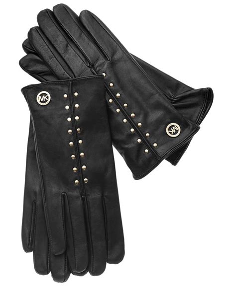 michael kors men's leather gloves|studded leather gloves.